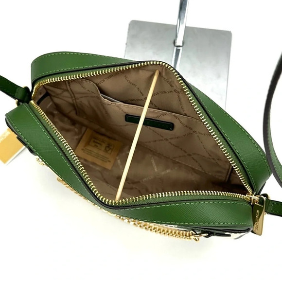 Michael Kors Large EW Zip Chain Xbody Crossbody Bag Fern Green Multi - Picture 8 of 11